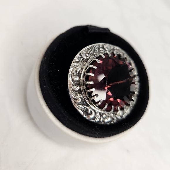 Antique Silver Scottish Amythyst Brooch - Picture 8 of 16